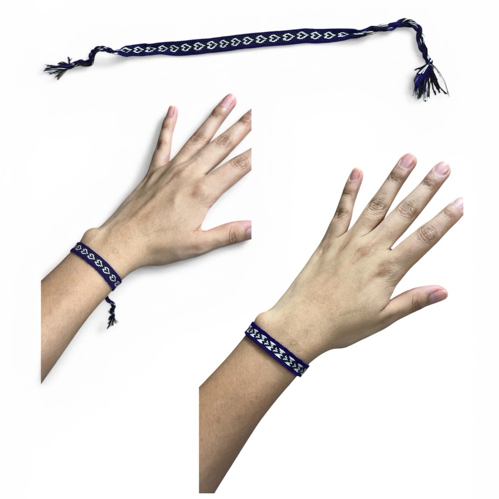 Purple and White Woven Bracelet